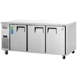 Undercounter Freezer-Everest ETF3 Side-Mount Undercounter Freezer - 3 Solid Swing Doors, 22 Cu Ft, 115-60-1