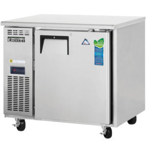 Undercounter Refrigerator-Everest ETR1-24 Side-Mount Undercounter Refrigerator, 24" Deep, Solid Door, 115V