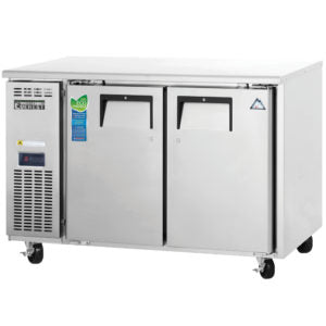 Undercounter Refrigerator-Everest ETR2-24 Side-Mount Undercounter Refrigerator, 24" Deep, 2 Solid Doors, 115V