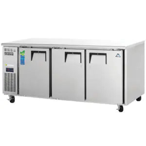 Undercounter Refrigerator-Everest ETR3 Side-Mounted Undercounter Refrigerator - 3 Solid Swing Doors, 22 Cu. Ft., 115-60-1
