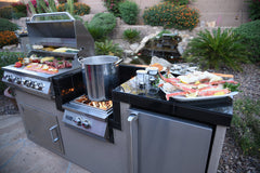 KoKoMo Outdoor Kitchen Islands KO-PWRBRN-4BG-FRGE