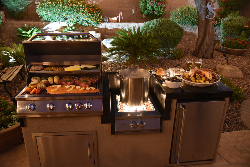 KoKoMo Built-In BBQ Grill Islands KO-PWRBRN-4BG-FRGE-2417