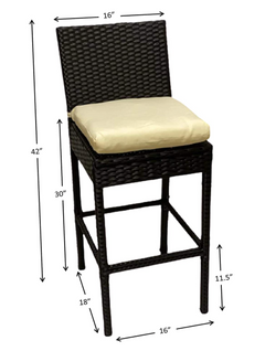 KoKoMo Bar Stools & Umbrellas KO-BARSTLWKR