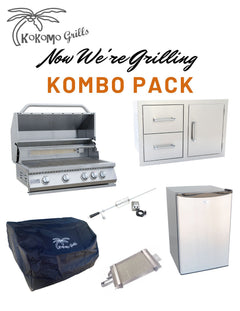 KoKoMo Built-In BBQ Grill Islands ko-bak4,alpdc, fridge,4bcvr, irsb, barka