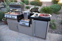 KoKoMo Outdoor Kitchen Islands KO-PWRBRN-4BG-FRGE