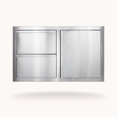 Outdoor Kitchen Cabinets & Components American Made Grills 36" Deluxe 2-Drawer and Single Access Door Combo, Stainless Steel, DC2-36-AMG
