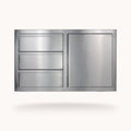 Outdoor Kitchen Cabinets & Components American Made Grills 36" Deluxe 3-Drawer and Single Access Door Combo, Stainless Steel, DC3-36-AMG