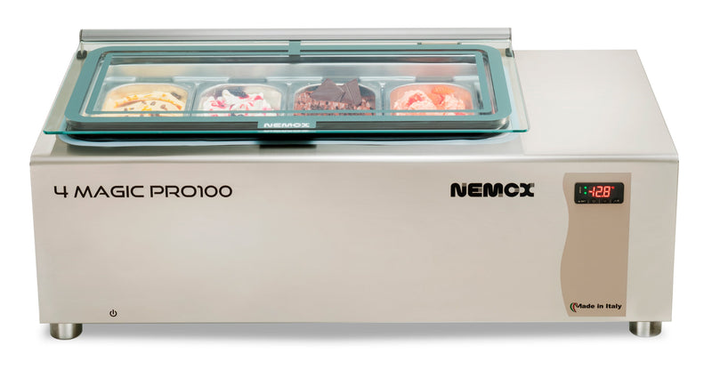Nemox MAGIC PRO 100 Countertop Ventilated Gelato Storage & Display Case (4 x 2.75 qt)