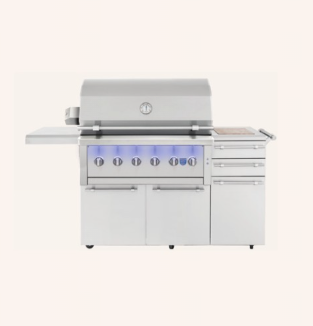 Freestanding Gas Grills American Made Grills Ovation 42" Freestanding Hybrid Grill, 120,000 BTU, Natural Gas or Propane, OVAFS42