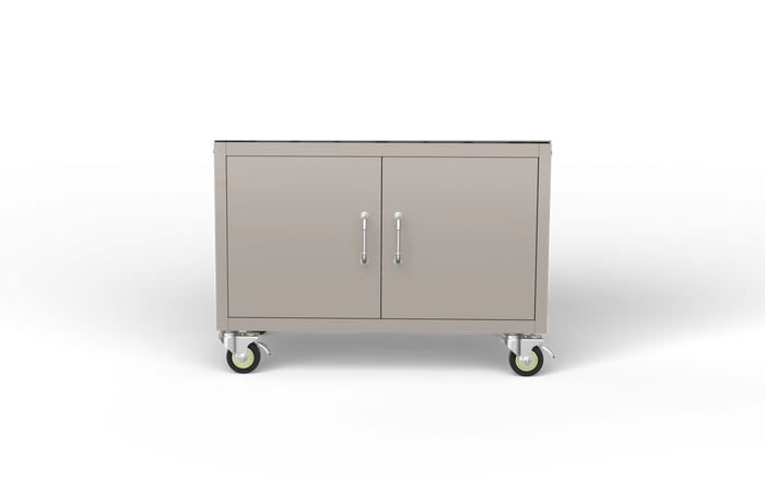 Grill Cart Bull 38-Inch 304 Stainless Steel Pedestal Grill Cart with Side Shelves, 55510