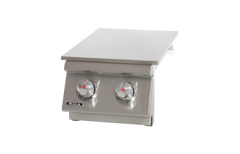 Outdoor Side Burner Bull Slide-In Double Side Burner, 22,000 BTU Brass Burners, 30008 LP / 30009 NG