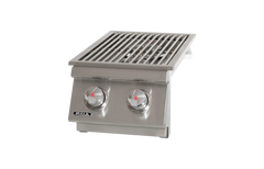 Outdoor Side Burner Bull Slide-In Double Side Burner, 22,000 BTU Brass Burners, 30008 LP / 30009 NG