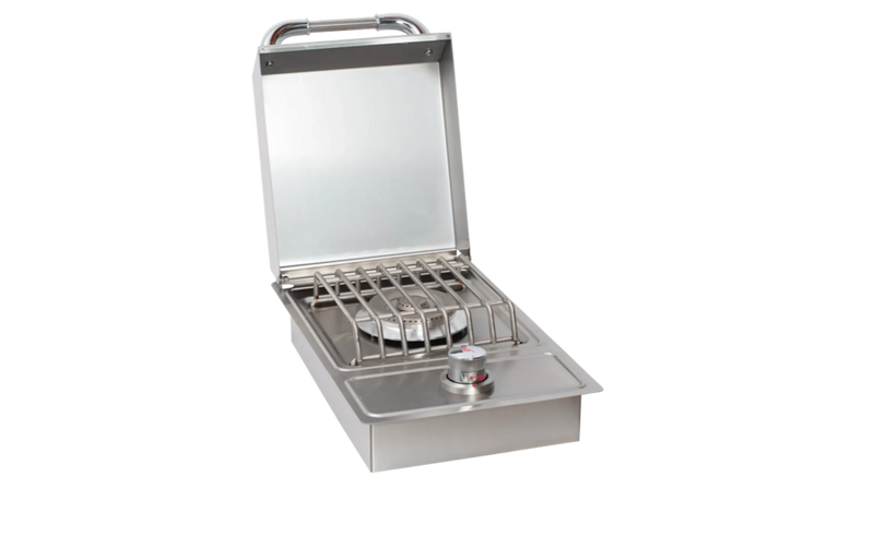 Outdoor Side Burner Bull Single Stainless Steel Drop-In Side Burner, 15,000 BTU, 60008 LP / 60009 NG