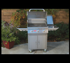 Outdoor Side Burner Bull Side Kick Cart Side Burner, 10,000 BTU Stainless Burner for Pedestal Carts, 60010