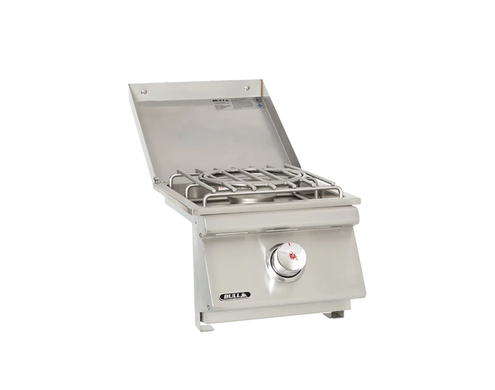 Outdoor Side Burner Bull Slide-In Pro Single Side Burner, 25,000 BTU Brass with Wok Ring, 60018 LP / 60019 NG