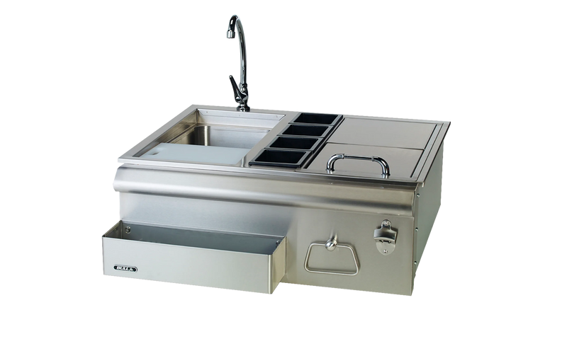Outdoor Bar Center Bull 30" 304 Stainless Steel Outdoor Bar Center with Sink, Ice Chest & Drawer, 97623