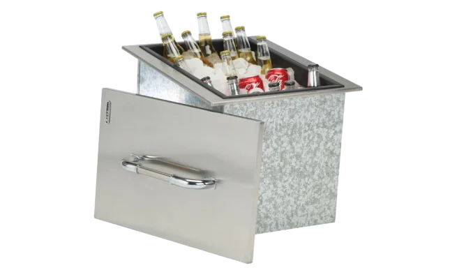 Outdoor Ice Chest Bull Built-In 304 Stainless Steel Ice Chest, Double-Walled with Condiment Tray, 00002