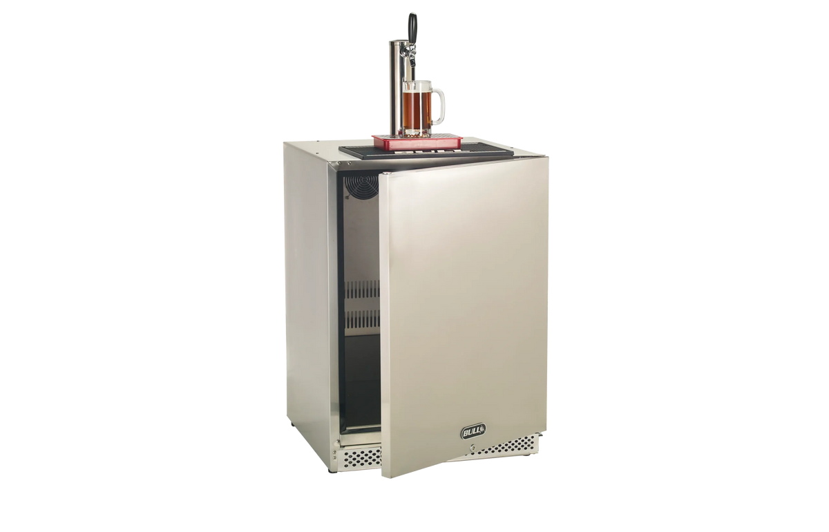 Outdoor Kegerator Bull Outdoor-Rated Kegerator with Single Tap, 6.6 Cu. Ft., 304 Stainless Steel, 17900