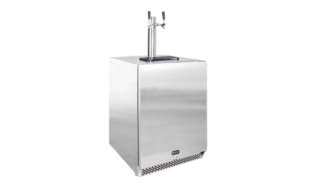 Kegerator Accessory Bull Double Tap Tower for Bull Kegerator, Stainless Steel with Brass Fittings, 17950