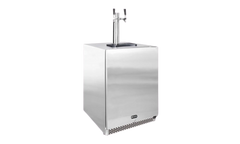 Kegerator Accessory Bull Double Tap Tower for Bull Kegerator, Stainless Steel with Brass Fittings, 17950