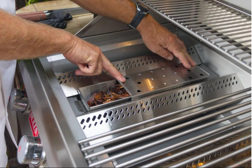 Grill Smoker Box Bull Large EZ 304 Stainless Steel Smoker Box with Sliding Lid, 75000