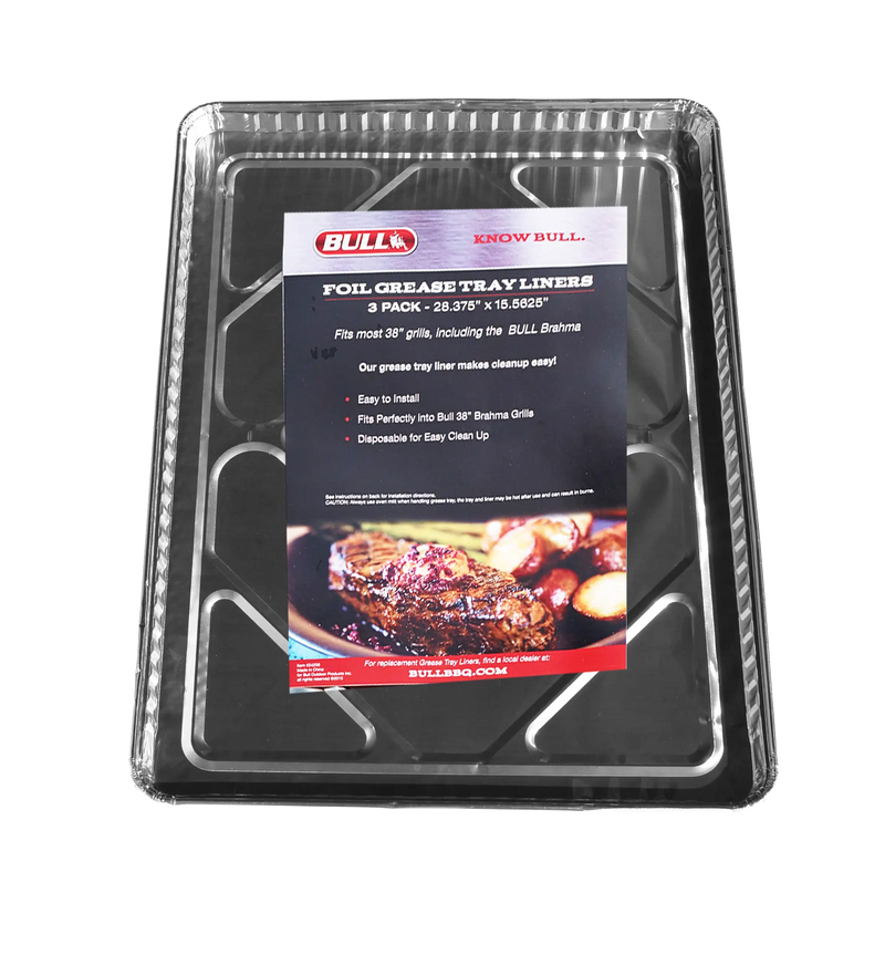 Grease Tray Liner Bull 38" Disposable Aluminum Grease Tray Liners, 12-Pack, 24269
