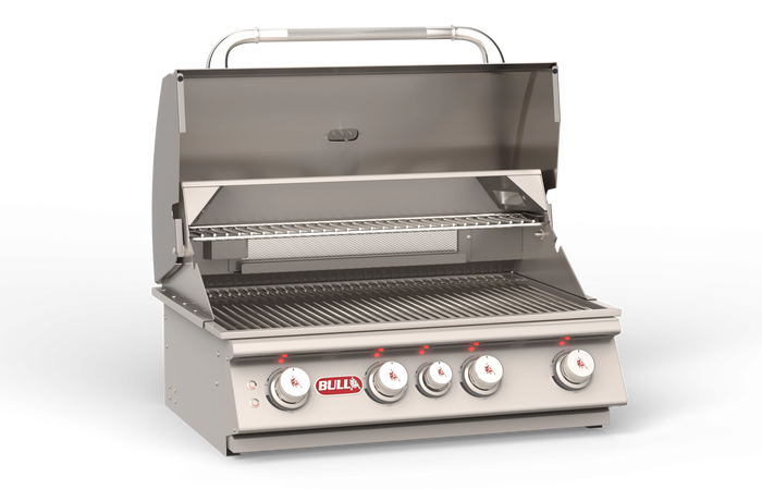 Built-In Gas Grill Bull 30" Angus Premium Drop-In Gas Grill Head, 75,000 BTU with Infrared Back Burner, 47628 / 47629