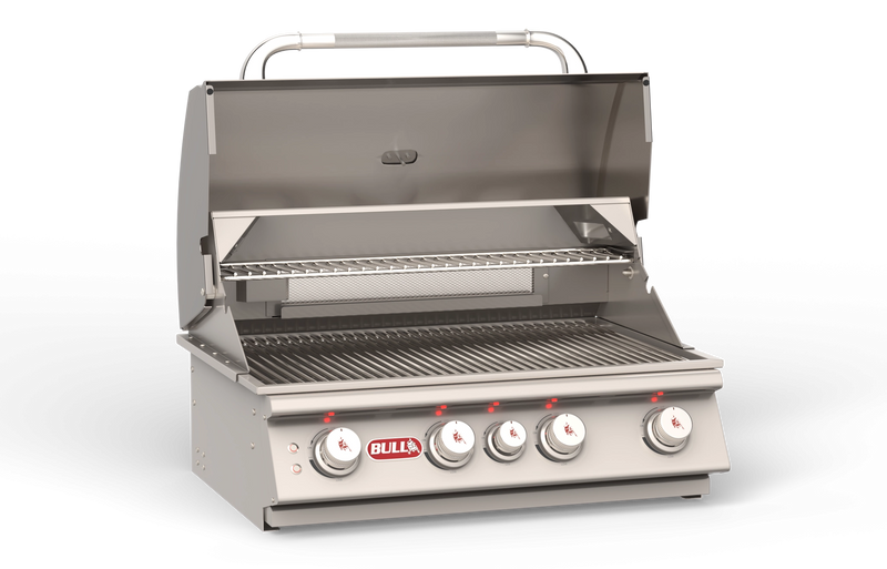 Built-In Gas Grill Bull 30" Angus Premium Drop-In Gas Grill Head, 75,000 BTU with Infrared Back Burner, 47628 / 47629