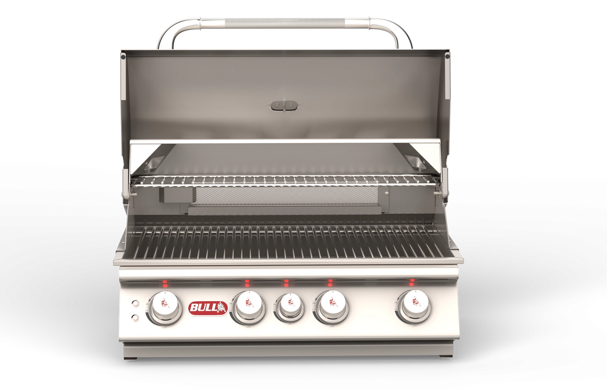 Built-In Gas Grill Bull 30" Angus Premium Drop-In Gas Grill Head, 75,000 BTU with Infrared Back Burner, 47628 / 47629