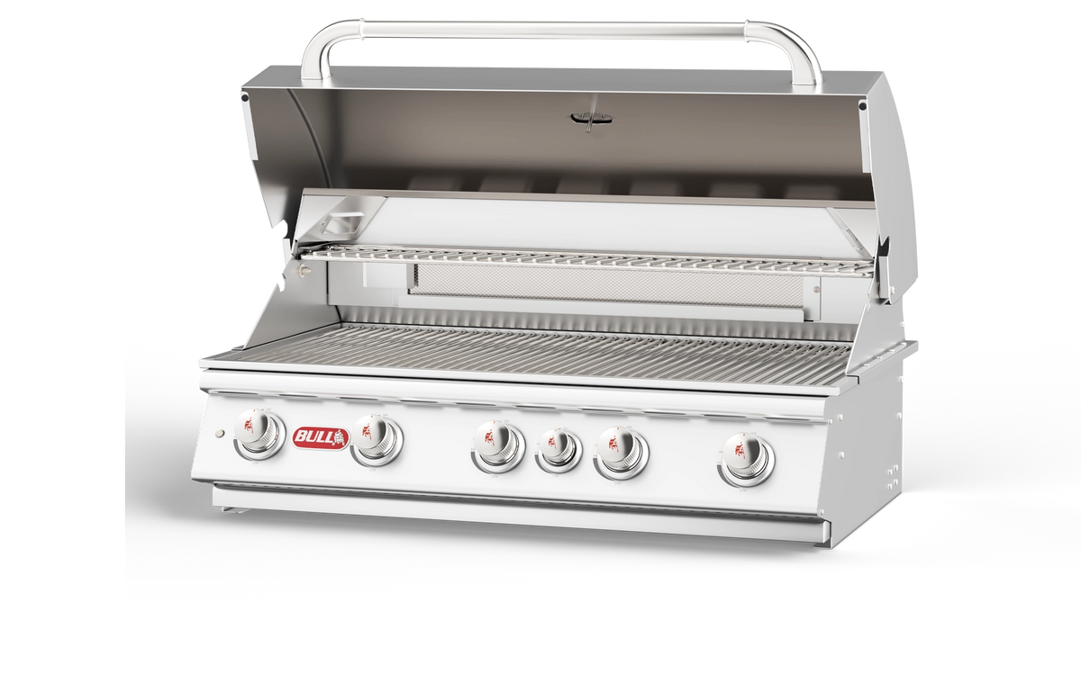 Built-In Gas Grill Bull 38" Brahma 5-Burner Drop-In Gas Grill Head, 90,000 BTU with Infrared Back Burner, 57568 / 57569