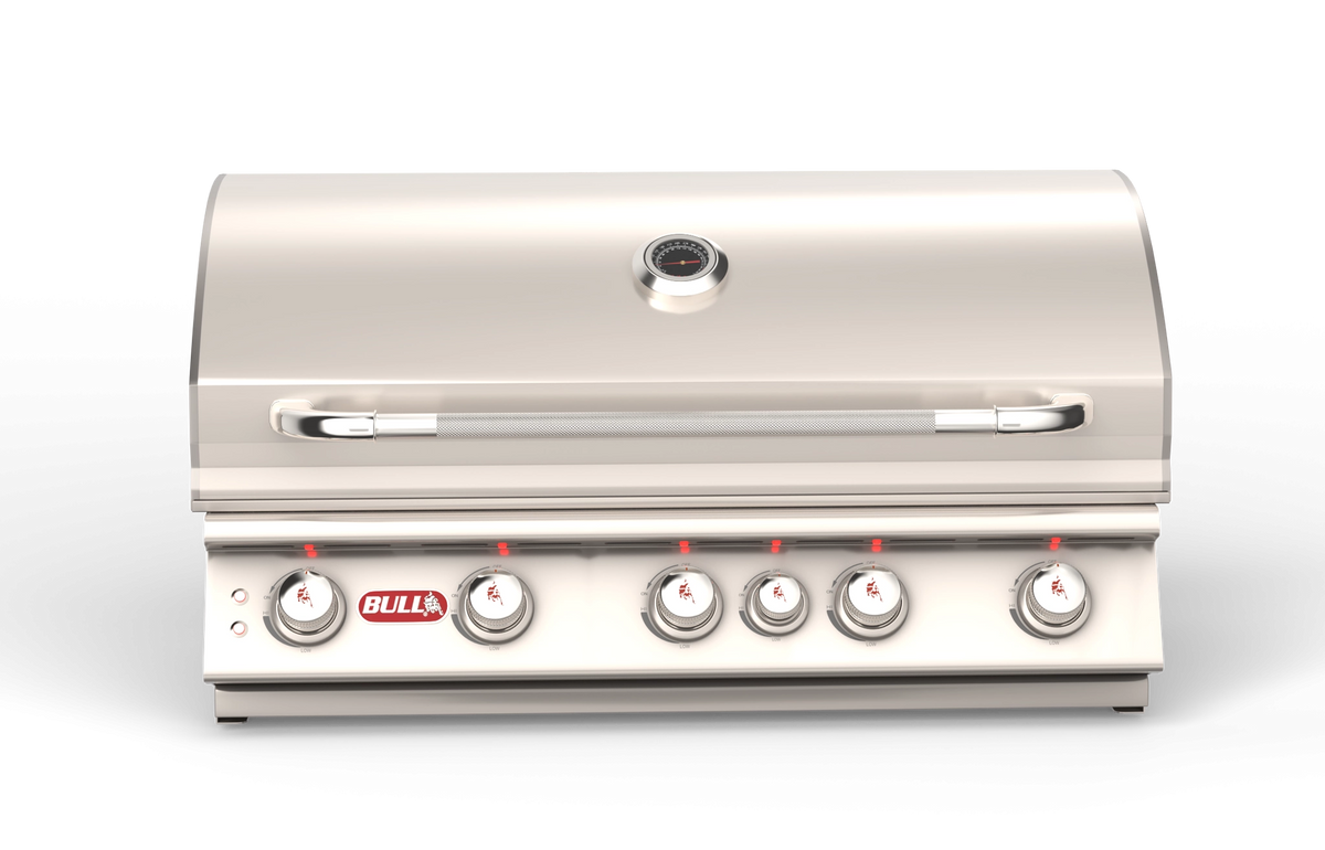 Built-In Gas Grill Bull 38" Brahma 5-Burner Drop-In Gas Grill Head, 90,000 BTU with Infrared Back Burner, 57568 / 57569