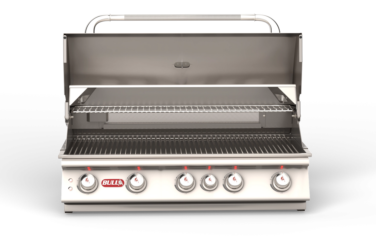 Built-In Gas Grill Bull 38" Brahma 5-Burner Drop-In Gas Grill Head, 90,000 BTU with Infrared Back Burner, 57568 / 57569