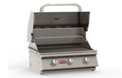 Built-In Gas Grill Bull 24" Steer 3-Burner Drop-In Gas Grill Head, 45,000 BTU, 69008 / 69009