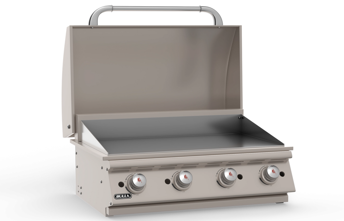 Built-In Gas Grill Bull 30" Professional Drop-In Gas Griddle Head, 60,000 BTU Chromium Plated, 92008 / 92009