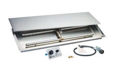 Fire Pit Burner Kit Bull Rectangle Stainless Steel Fire Pit Pan with 35,000 BTU H-Burner Kit, 16622