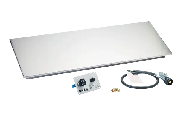Fire Pit Burner Kit Bull Rectangle Stainless Steel Fire Pit Pan with 35,000 BTU H-Burner Kit, 16622