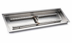Fire Pit Burner Kit Bull Rectangle Stainless Steel Fire Pit Pan with 35,000 BTU H-Burner Kit, 16622