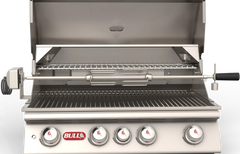 Grill Rotisserie Kit Bull 30" Stainless Steel Rotisserie Kit with Spit Rod, Forks, Counterbalance & Bracket, 46000