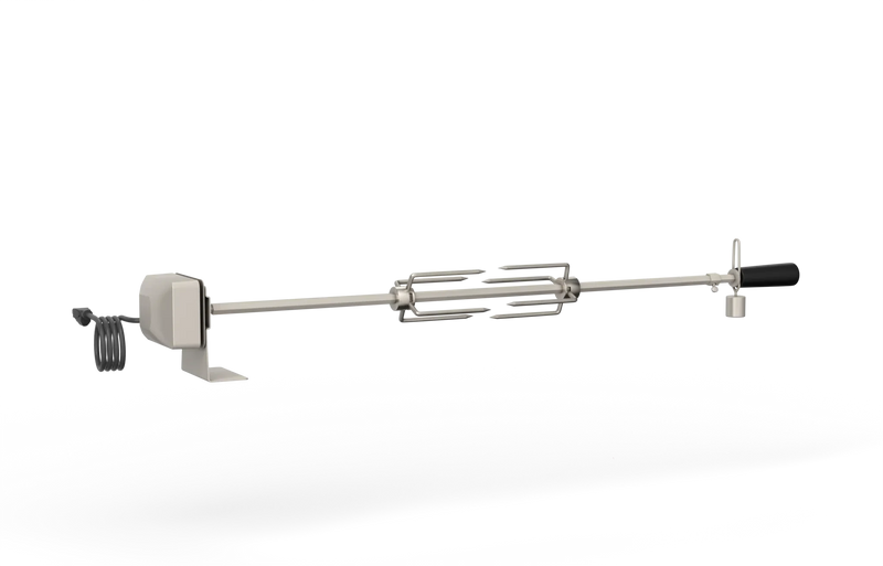 Grill Rotisserie Kit Bull 30" Stainless Steel Rotisserie Kit with Spit Rod, Forks, Counterbalance & Bracket, 46000