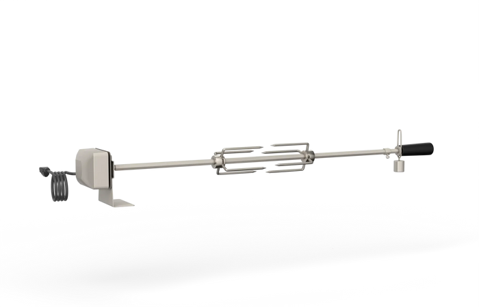Grill Rotisserie Kit Bull 38" Stainless Steel Rotisserie Kit with Spit Rod, Forks, Counterbalance & Bracket, 56000