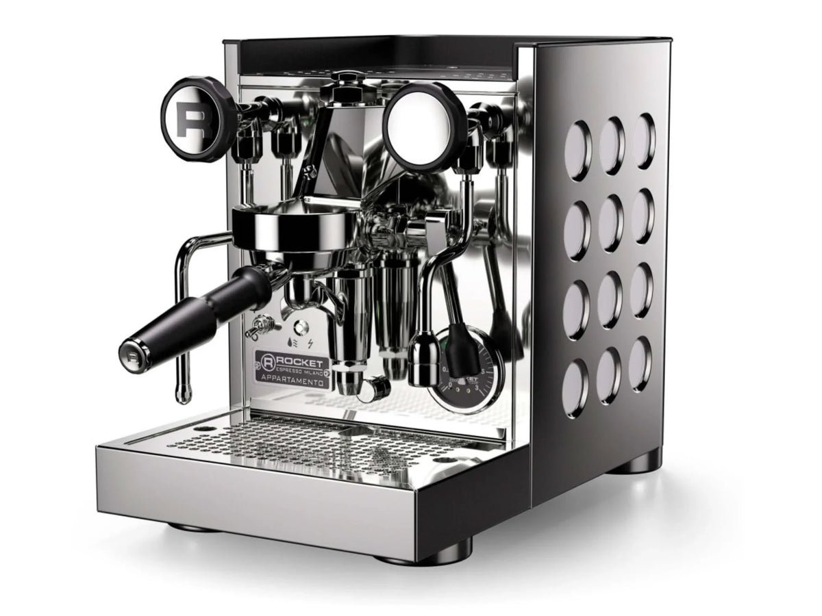 Rocket Espresso Appartamento TCA Espresso Machine - Shiny Steel with White Circles - FPCG01091SK-001