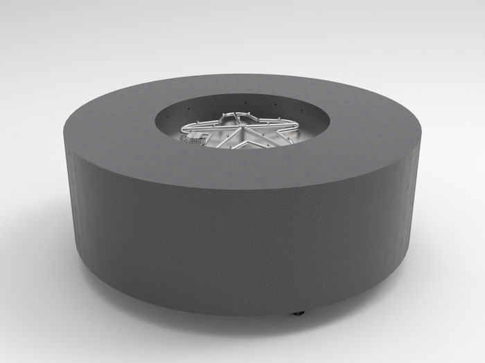 Fire Pits & Fire Tables HPC Fire Tejas 48" x 24" Rectangular Powder-Coated Steel Fire Pit, Torpedo H-Burner