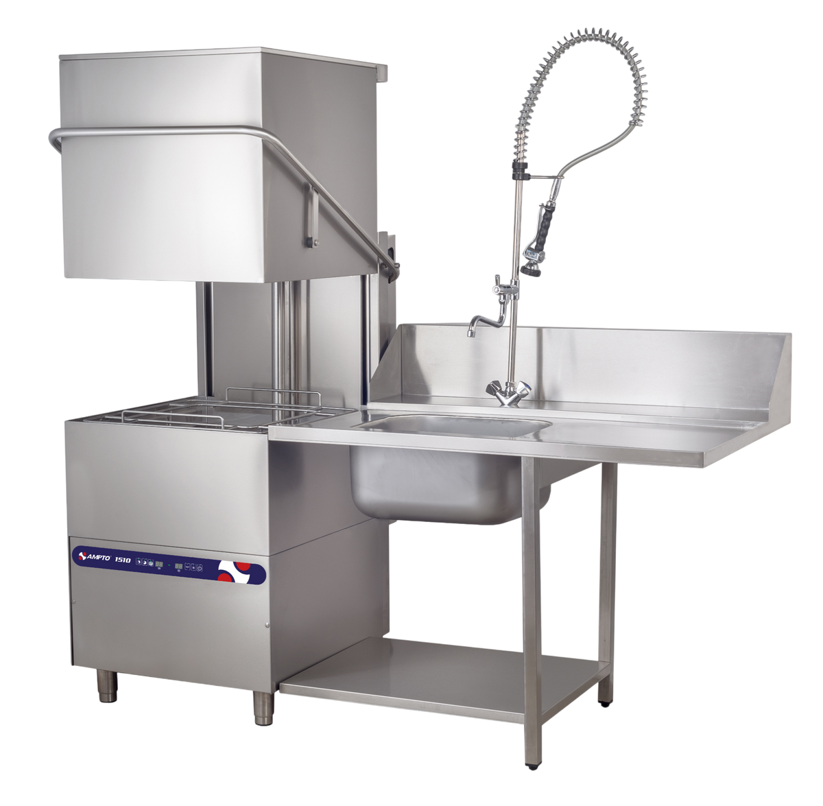 AMPTO 1510 Hood-Type High-Temperature Dishwasher 34-5/8"W