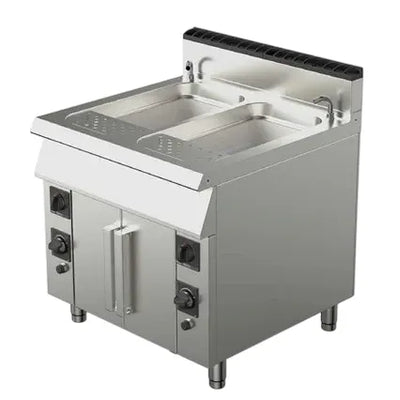 AMPTO 90CPG90 PLUS Gas Pasta Cooker, 2 Tank Dual Burner