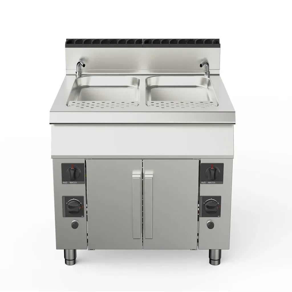 AMPTO 90CPG90 PLUS Gas Pasta Cooker, 2 Tank Dual Burner
