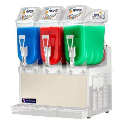 AMPTO GRA123 3-Tank Granita Frozen Drink Machine (3-Gallon Bowls)
