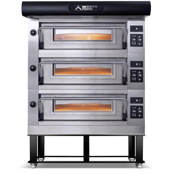 Amalfi – Electric Pizza Ovens-Moretti Forni AMALFI B3 Electric Pizza Oven Amalfi  38'' x 29'' x 7'' (Chamber)  208/240/60/3 - 3 Decks with tray guide base