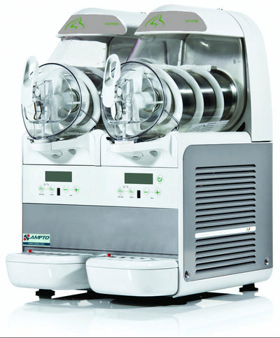Soft Serve Machines-AMPTO Q1216 Soft Serve Frozen Dessert Dispenser 2 Tank