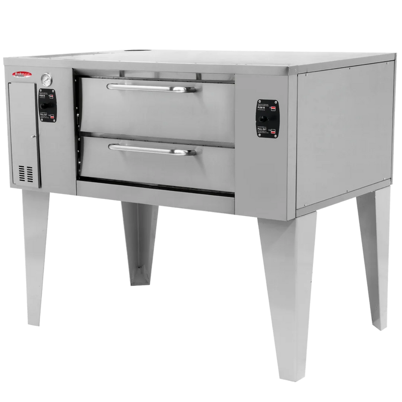 Pizza Oven-BakeMax BMBPD915 55” Wide Commercial Gas Pizza Stone Deck Oven