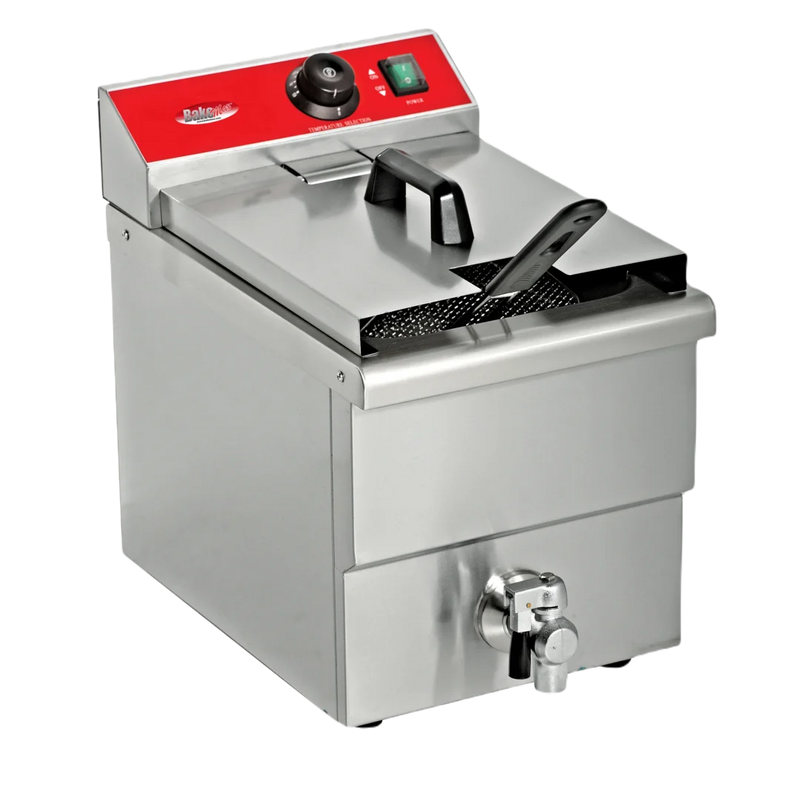 Fryer-BakeMax BMFE010 Heavy Duty Countertop Single Mini Electric 6 Liter Fryer (3250W, 208V)